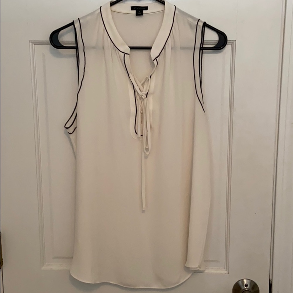 Ann Taylor Lace-up Sleeveless Blouse